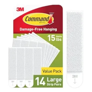 Command 15 lb Large Picture Hanging Strips 14 Pairs (28 Command Strips), Damage-Free Hanging Picture Hangers, No Tools Wall Hanger for Home Decor, White Adhesive